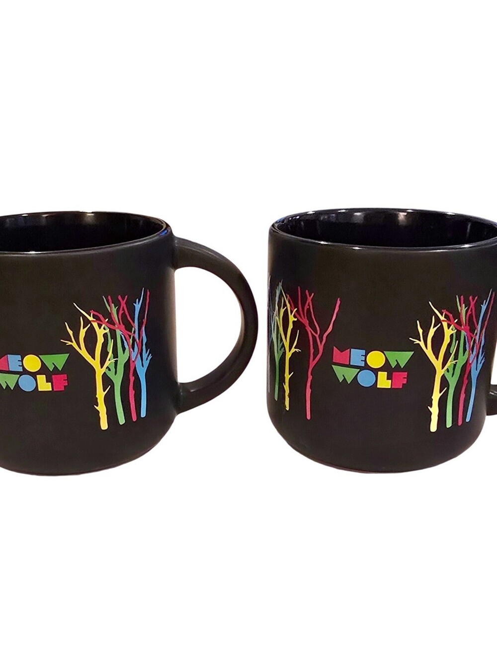 Meow Wolf Mugs Set 2 Glo-quarium House of Eternal Return Matte Black 12oz NM